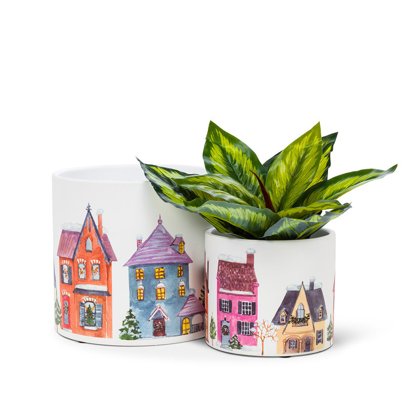 Cache-pot en céramique Loudonville, H 4,5 po x l 4,5 po x P 4,5 po