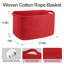 Très grand panier de rangement en corde de coton 62L avec poignées - Panier à couverture tissé pour vêtements, couvertures, coussins et jouets-2117732021