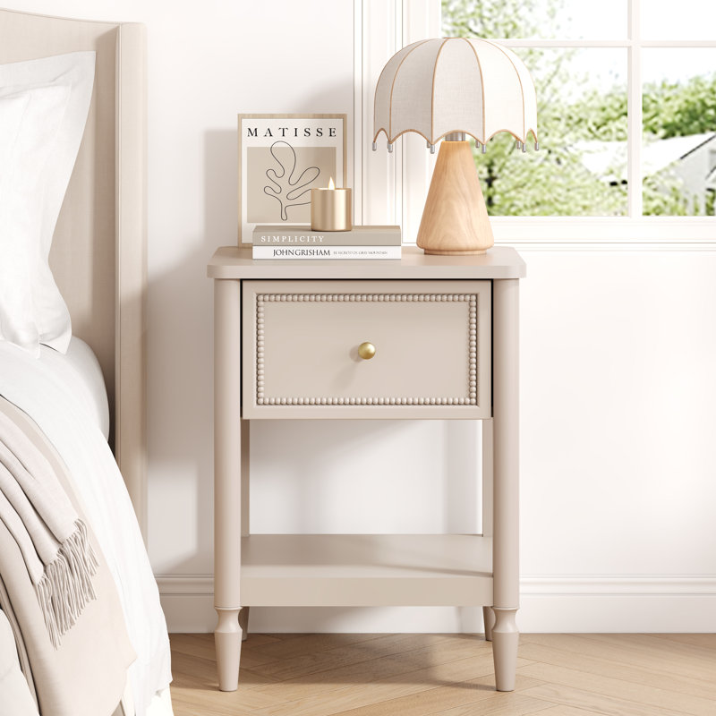 17.7''w 1-drawer Nightstand, Taupe
