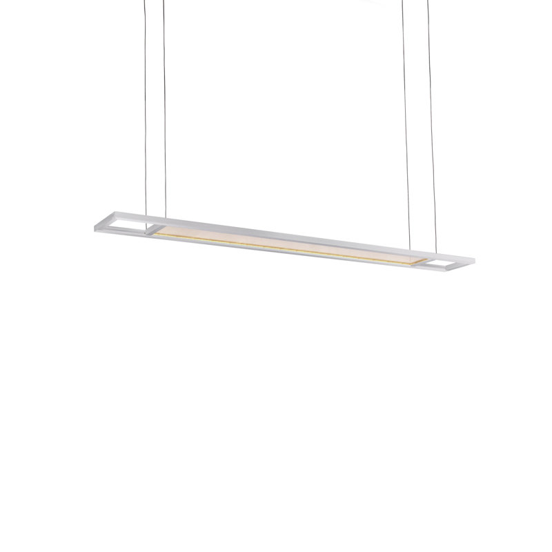 Grid 1 - Light LED Pendant, 122.26" H x 47.25" W x 4.5" D, Brushed Nickel