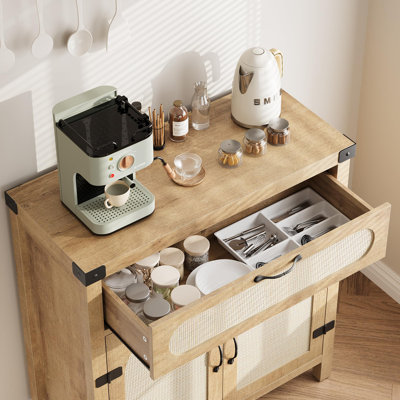 Buffet en rotin avec rangement, armoire de rangement Farmhouse