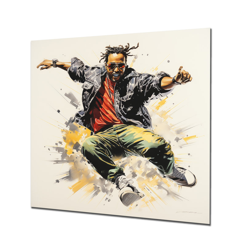 Street Art Dance I - African American Art Metal Wall Art, 16" H x 16" W