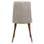Ensemble de 2 chaises de salle à manger sans accoudoirs Mid-Century modernes en tissu, blé et noyer foncé