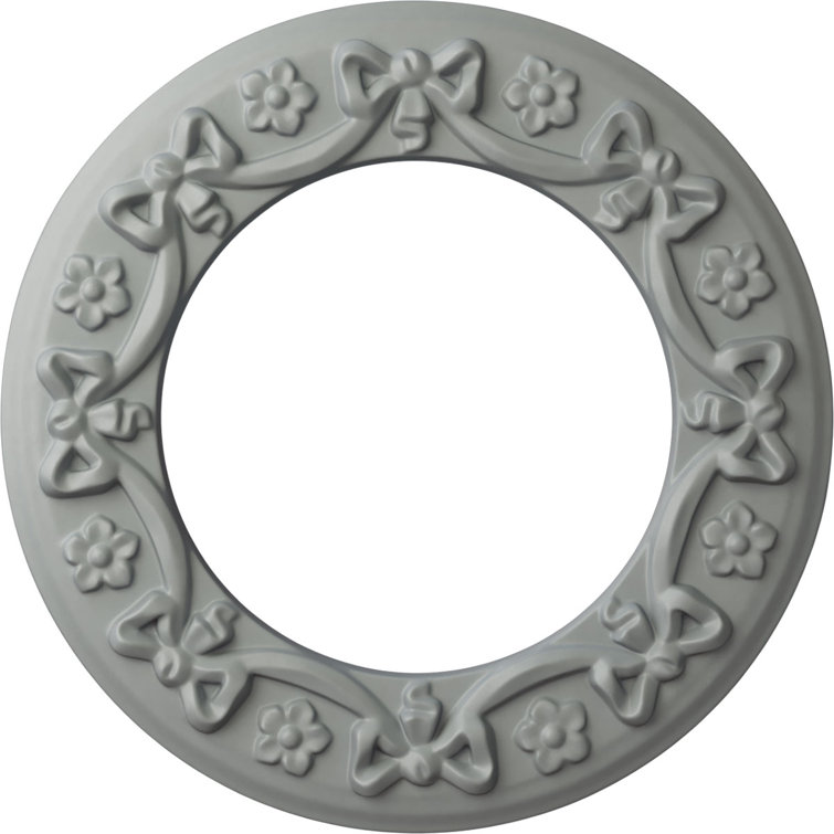 Ribbon with Bow 12.25" H x 12.25" W x 0.875" D Ceiling Medallion