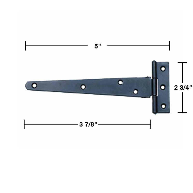Charnière de porte simple à fixation en surface h 2,88 po x l 5 po