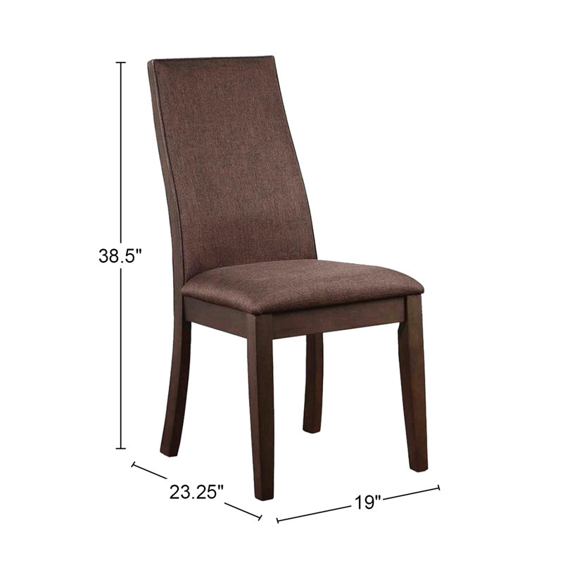 Fabric Upholstered Dining Chairs In Rich Chocolate - Of 2 For Space Dark Tone