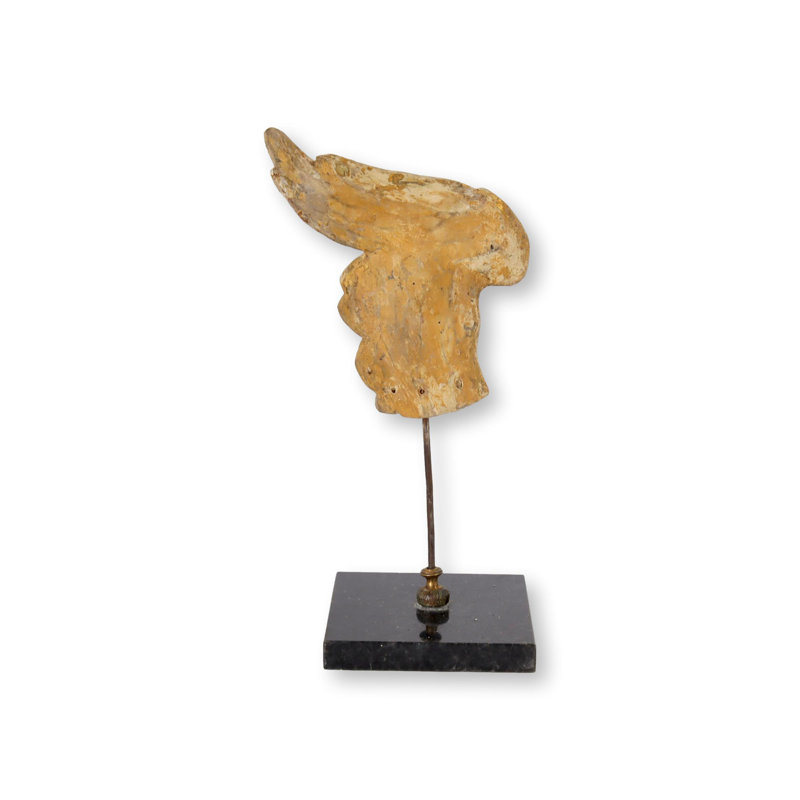 Fragment d'aile d'ange 17Th-C sur pied