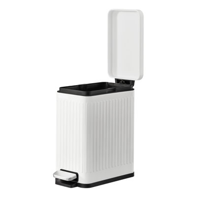 2.6 Gallon Step Pedal Stainless Steel Bathroom Trash Can Slim for Small Spaces