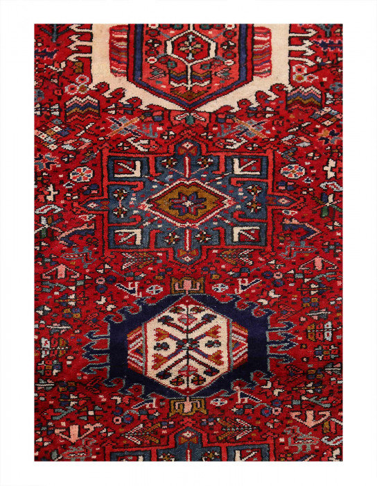 Tapis de couloir karajé fin noué à la main 3 pi 9 po x 8 pi 11 po