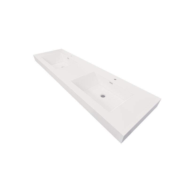 Lavabo de salle de bain vasque rectangulaire blanc avec trop-plein