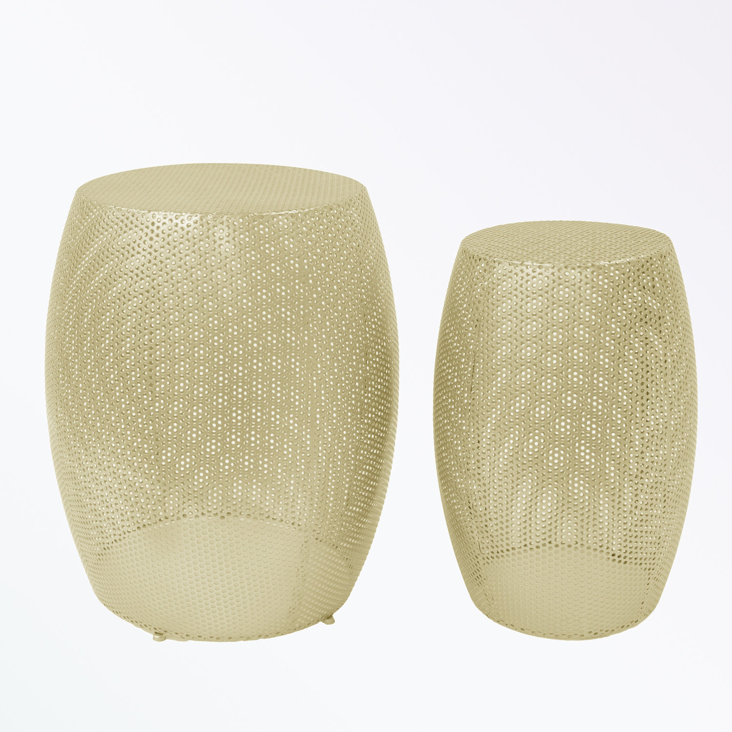 Everly Quinn Round Metal Hollow end Table set | Wayfair