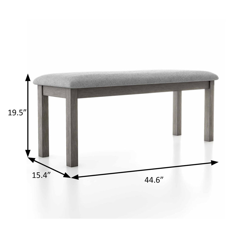 Banc rustique l 44,6 po, gris