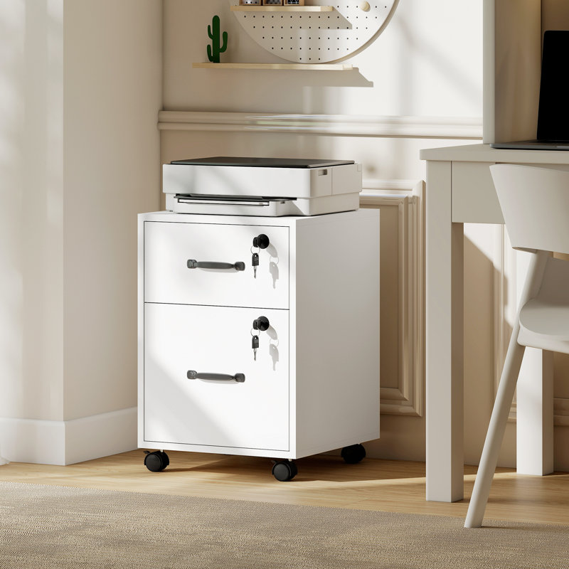40cm Wide 2 -Drawer File Cabinet, White
