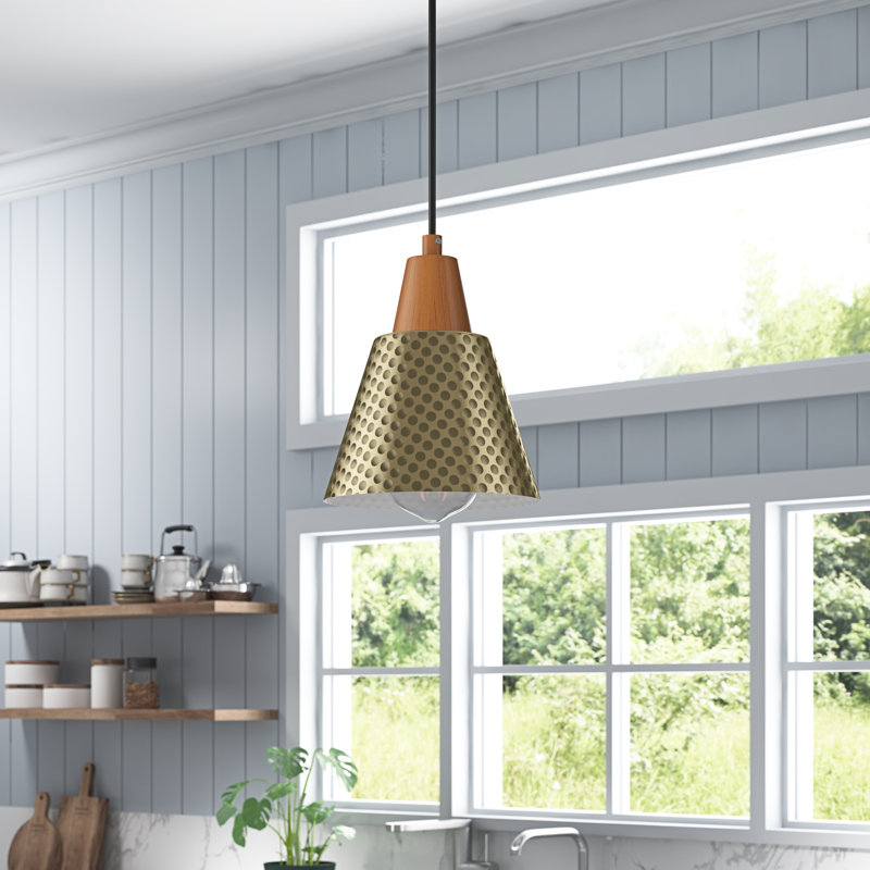 Luminaire suspendu conique 1 lumière erroll, Or