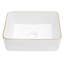Lavabo de salle de bain rectangulaire en céramique blanche 16X12 pouces-21345461