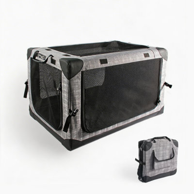 Foldable Dog Crate Pet Carrier 4 Door Indoor And Outdoor Use