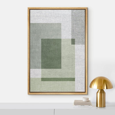 Mid Century Shape Green Square Polygons Abstract Geometric Illustrations Modern Minimalist