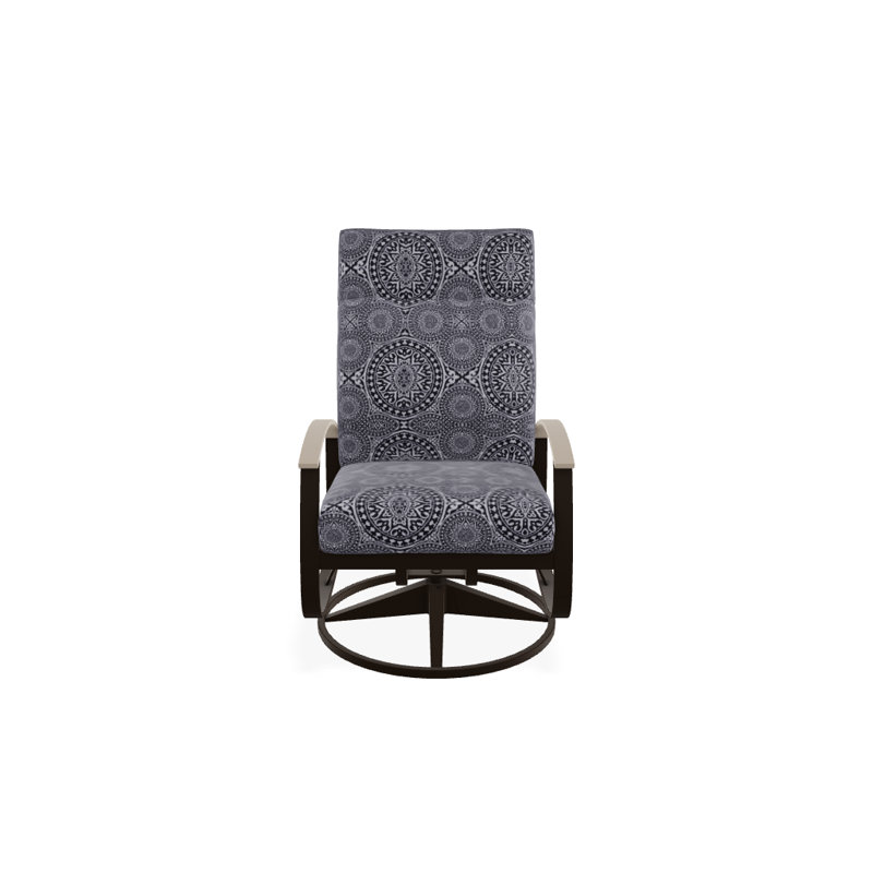 Belle Isle Outdoor Swivel Lounge Chair, Mineral Blue, Desert P60, Textured Kona
