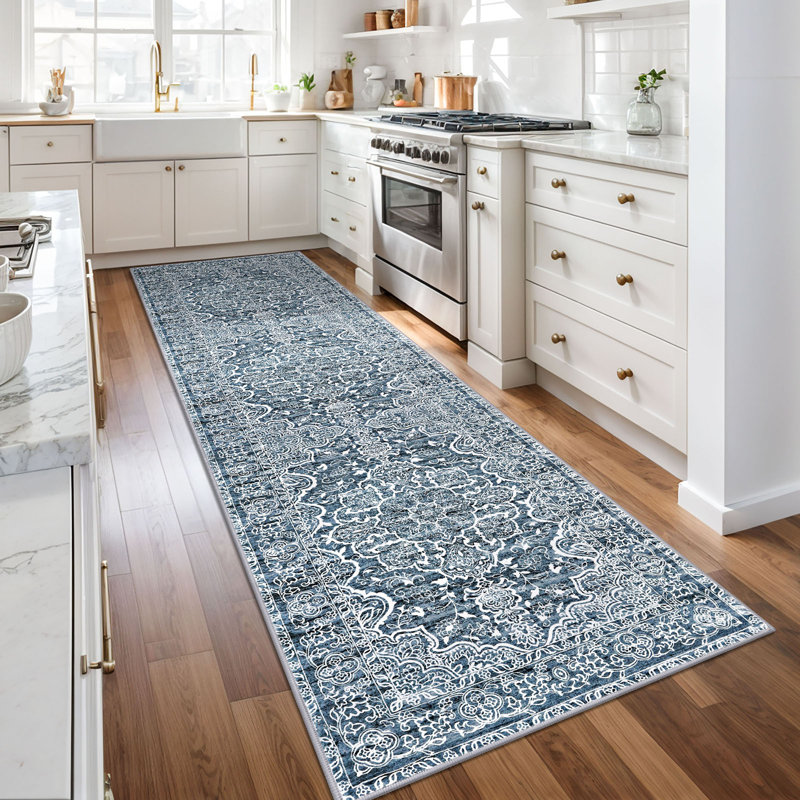 Area Rug Machine Washable Rugs with Rubber Backing for Living Room, Runner 3' x 10'