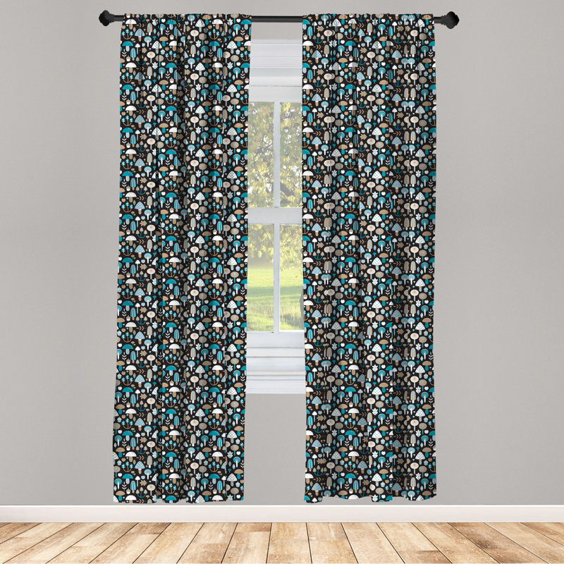 Mushroom Semi-Sheer Rod Pocket Curtain Panels, 28" x 63"