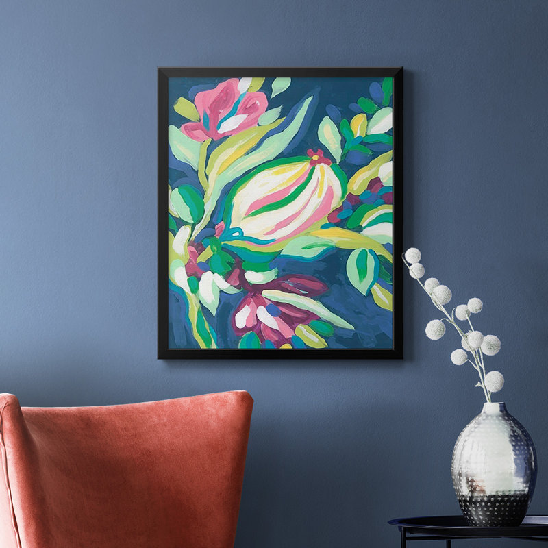 Toile encadrée de qualité supérieure Blue Tropics III - prête à être accrochée, Cadre d'angle fermé noir, H 24 po x l 20 po