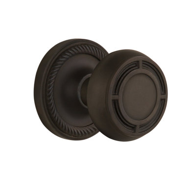Mission Interior Mortise Door Knob with Rope Rosette