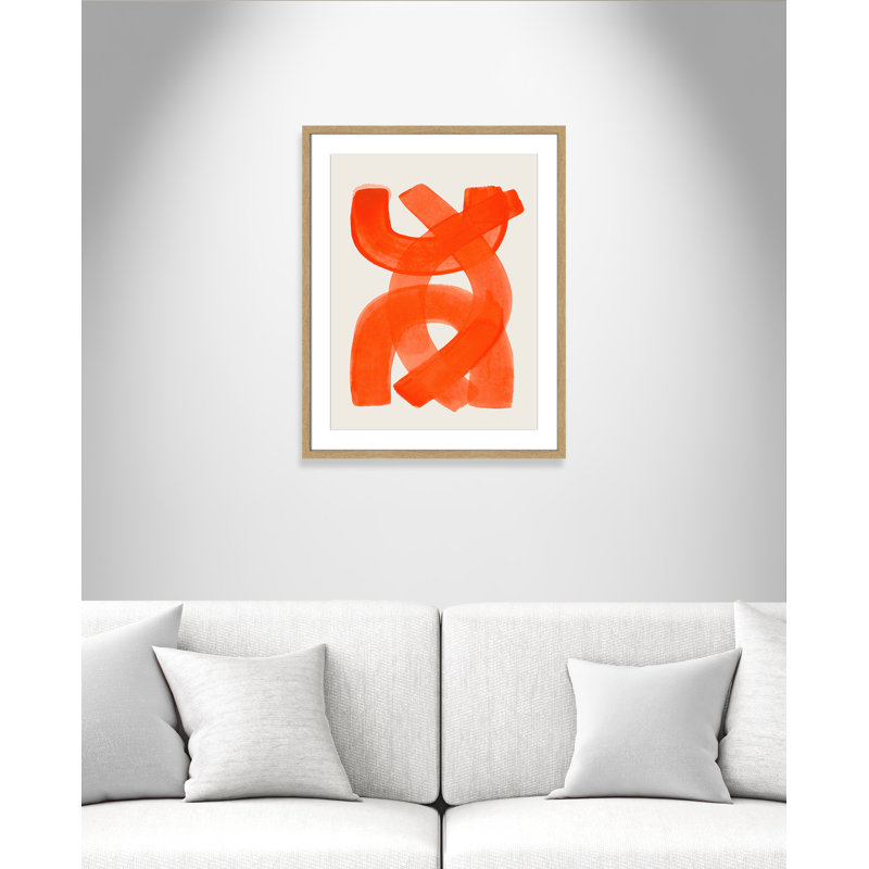 «Orange Strokes Print» par Haniff, 23.5'' W x 29.5'' H, Imprimé mat, Natural