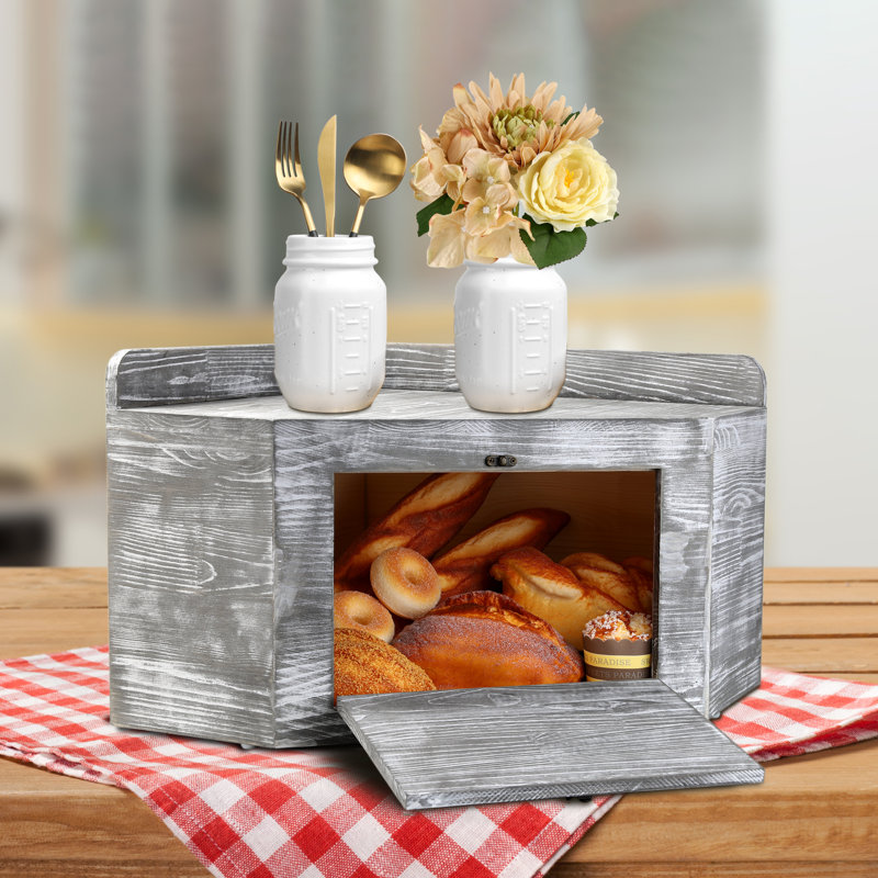 Contenant alimentaire en bois Dhruven, Gris