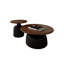 Table basse ronde en bois massif Wabi-sabi