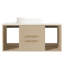 39.3" Contemporary Wall - Mounted Vanity With Oval Ceramic Top Mount Sink, Open Shelf, And Floating Design For Small Bathrooms Modern Bathroom Featuring An Soft Close Drawers, Facade