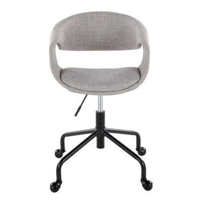 Task Chair In Metal And Grey Fabric