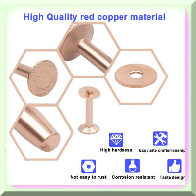 83-Piece Solid Brass Copper Rivet Set for DIY Projects