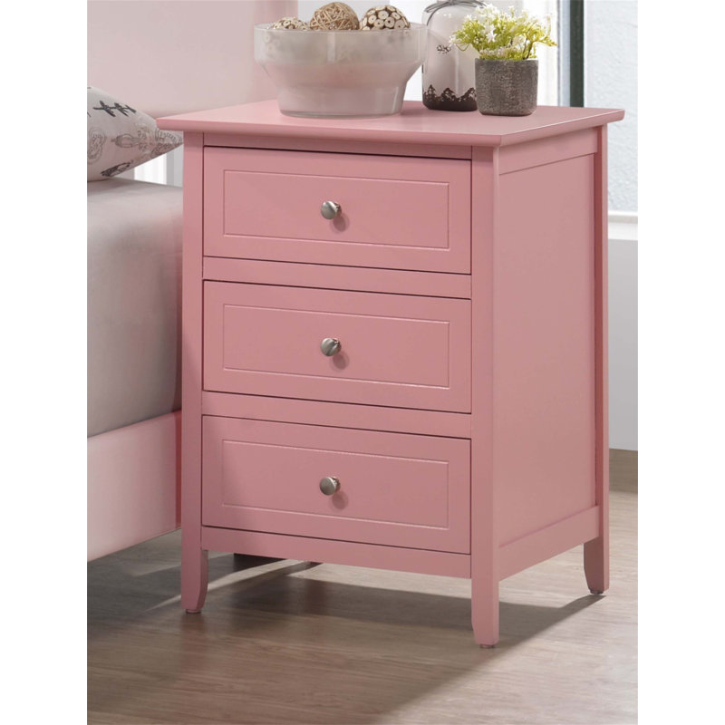 Table de chevet Glory Furniture Daniel avec placages en bois véritable et tiroirs à queue d'aronde durables, parfait pour les chambres à coucher modernes