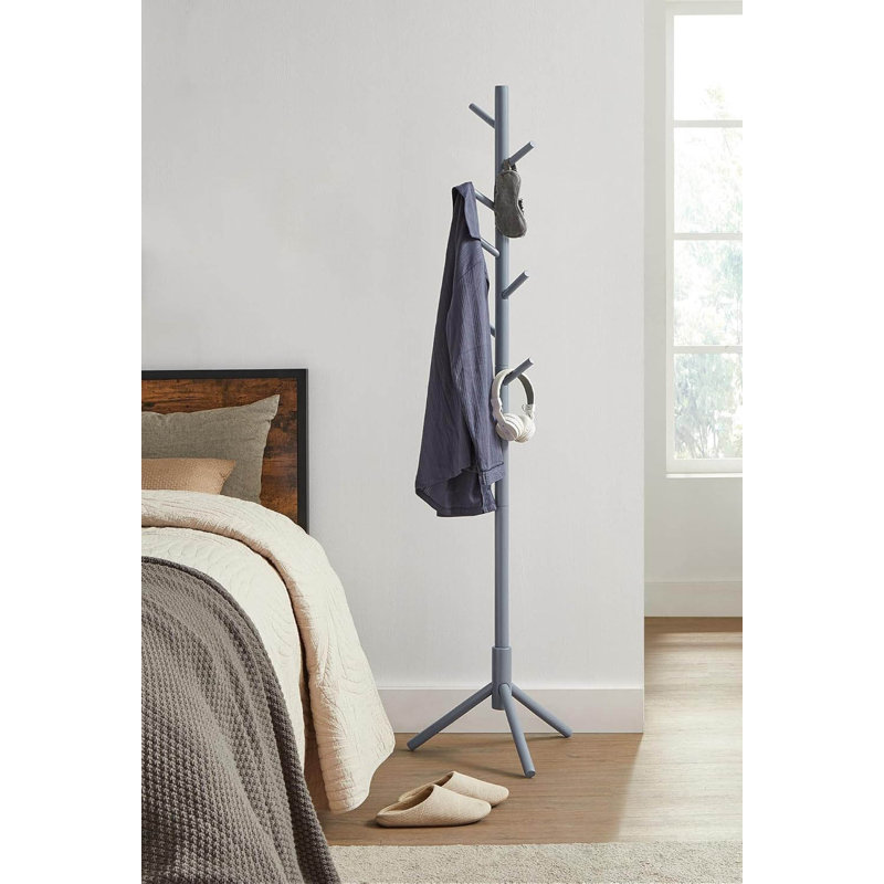 Freestanding 8 - Hook Coat Rack, White