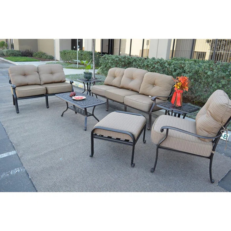 Allene 6 - Person Patio Conversation Set with Cushions