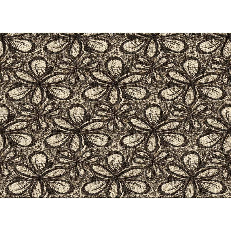 Tapis 100% à motifs lavables à la machine 2989 Pat1220-BRN, Rectangle 8 pi x 10 pi