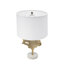 Lampe de table D13x22,2 "or et blanc avec motif de feuille (assemblage de l'abat-jour requis)