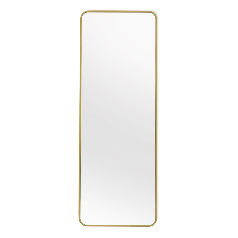 Kallas Metal Flat Wall Mirror, Brass