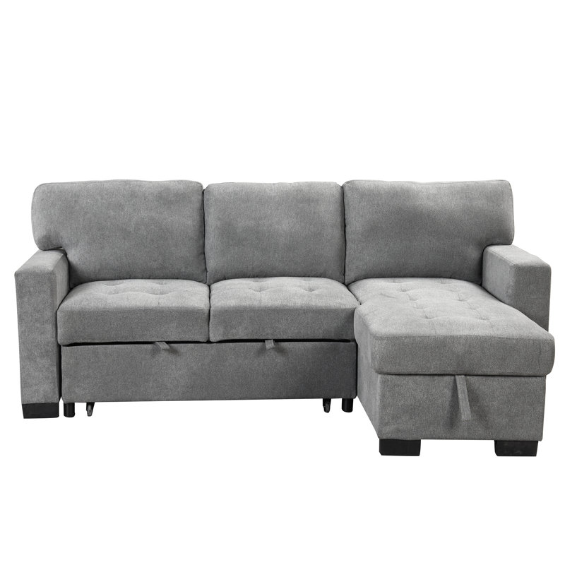 Chaise longue modulaire avec support de rangement et chargeur USB, Mousse grise