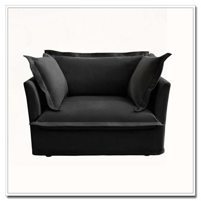 Fauteuil d'appoint en chenille avec 2 coussins décoratifs