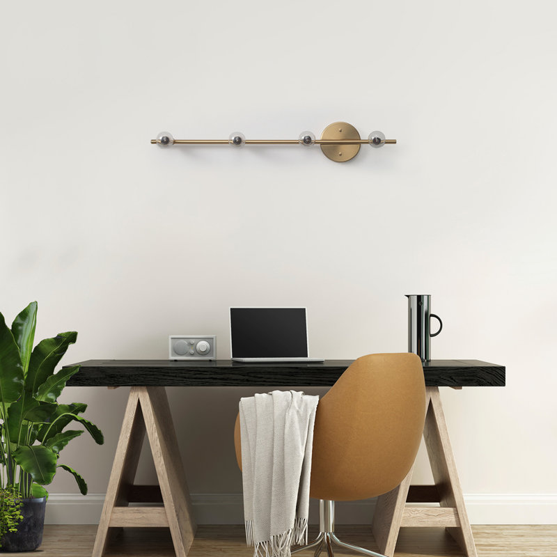 28.5'' 4 -Light Fixed Track Track Kit with Dimmable, Matte Gold