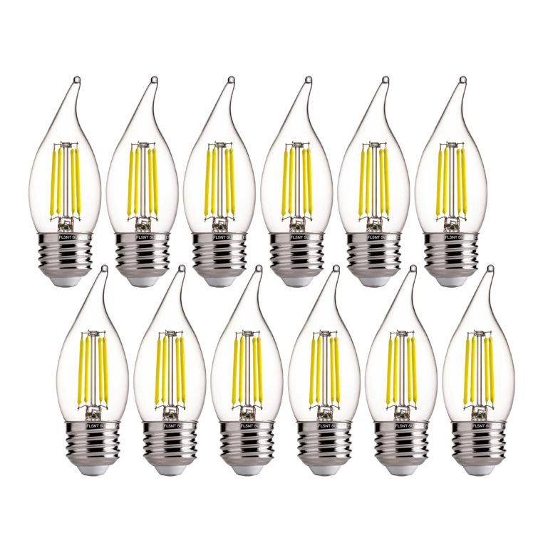 CA11E26 Led Chandelier Edison Bulbs 5000k Daylight, 60w Equivalent, Dimmable Ca11 E26 Base Led Candelabra Bulbs, 550lm, 12 Pack
