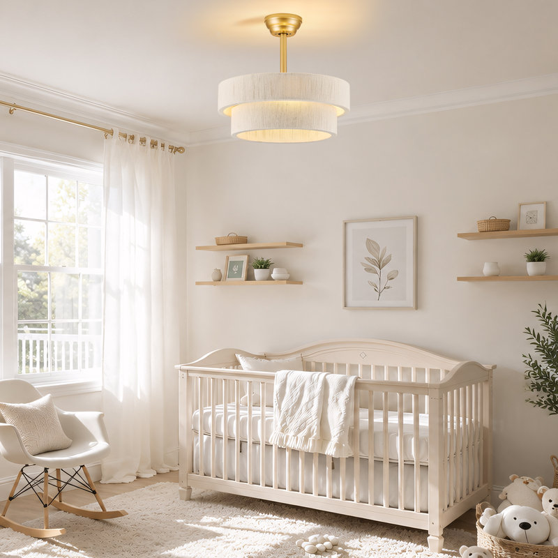 Ventilateur de plafond 20 po avec lumière et télécommande Boho Fandelier