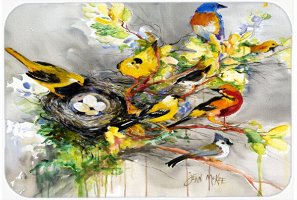Caroline's Treasures Spring Birds Glass Cutting Board