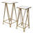 Aeriva Set of 2 Square Metal Modern Tables | Mirror Top | - Gold-781659802