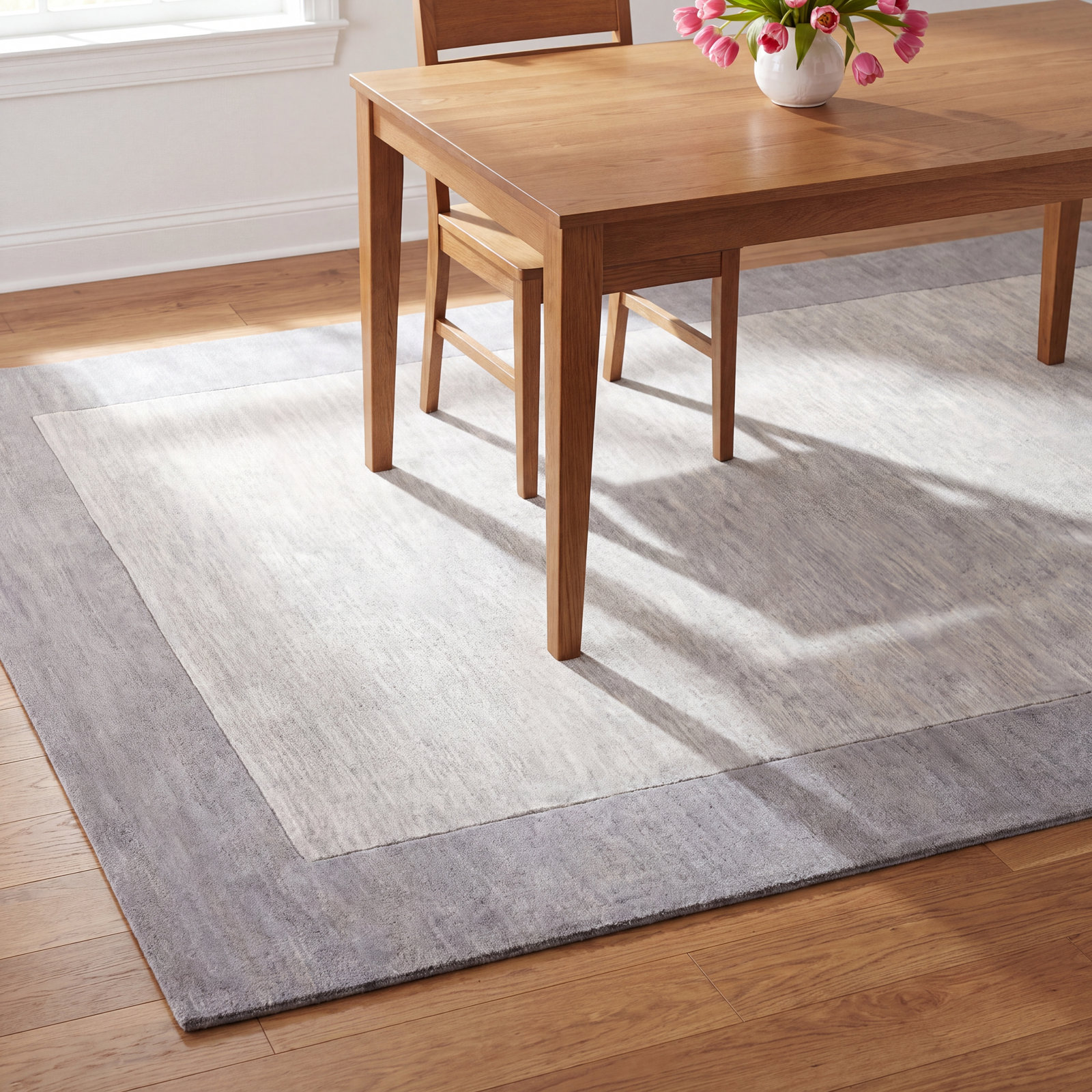 Dolma Charcoal Gray Hand-Woven Wool Rug, Rectangle 12' x 15'