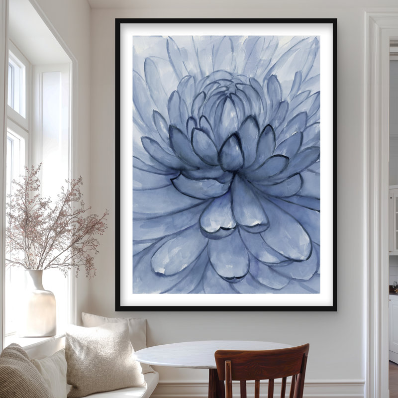 Imprimé mat à motif de fleurs bleues | Décoration intérieure