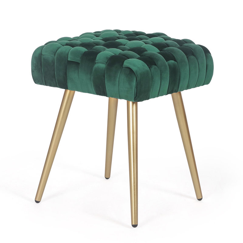 Keung Velvet Ottoman, Blue Velvet