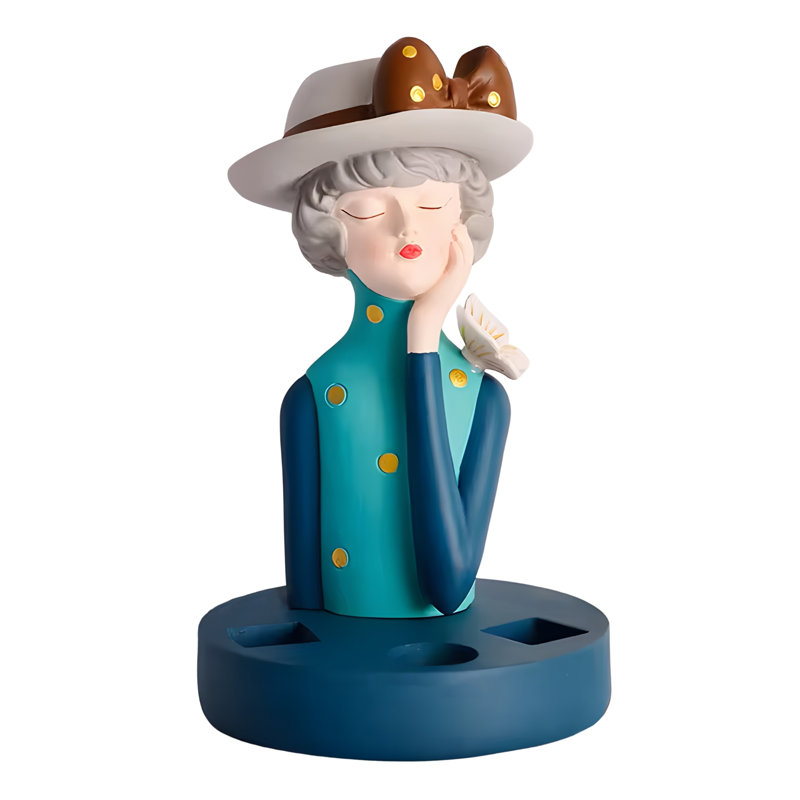 Organisateur de maquillage Elend avec petit vase, organisateur de maquillage