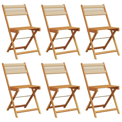 vidaXL Folding Garden Chairs 6 pcs Solid Wood Acacia